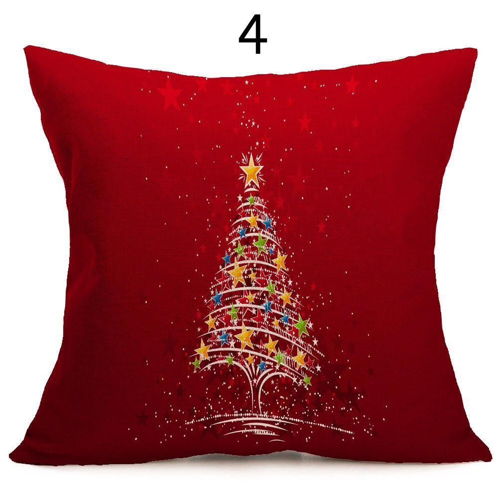 

Festival Cotton Sofas Cars Pillow Case Xmas Tree Santa Deer Cushion Cover Christmas Decoration 4