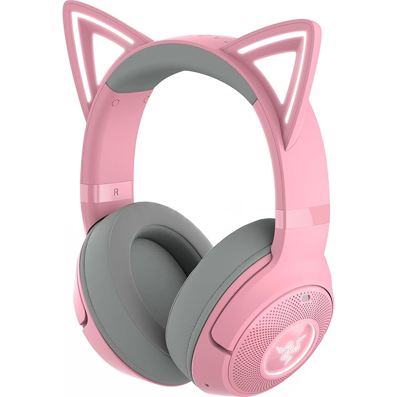 

Razer razor Kraken Kitty V2 BT Quartz Pink Wireless for gaming and chat streaming that allows you to express your individuality with Nekomimi equipped