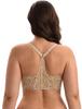 European and American New Lace Back Bra, Sexy Leopard Print Underwear Hanging Neck Without Steel Ring Gathering Anti-sagging Bra