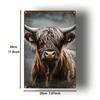 Vintage Highland Cow Metal Wall Art Decor