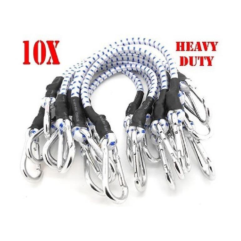 

10PC 24 Heavy Duty Bungee Cords 24 inch Thick Tie Downs w/ Hooks CAL-HAWK BRAND