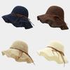 Summer Straw Hat With Wide Brim And Bow Decor For Outdoor Sun Protection