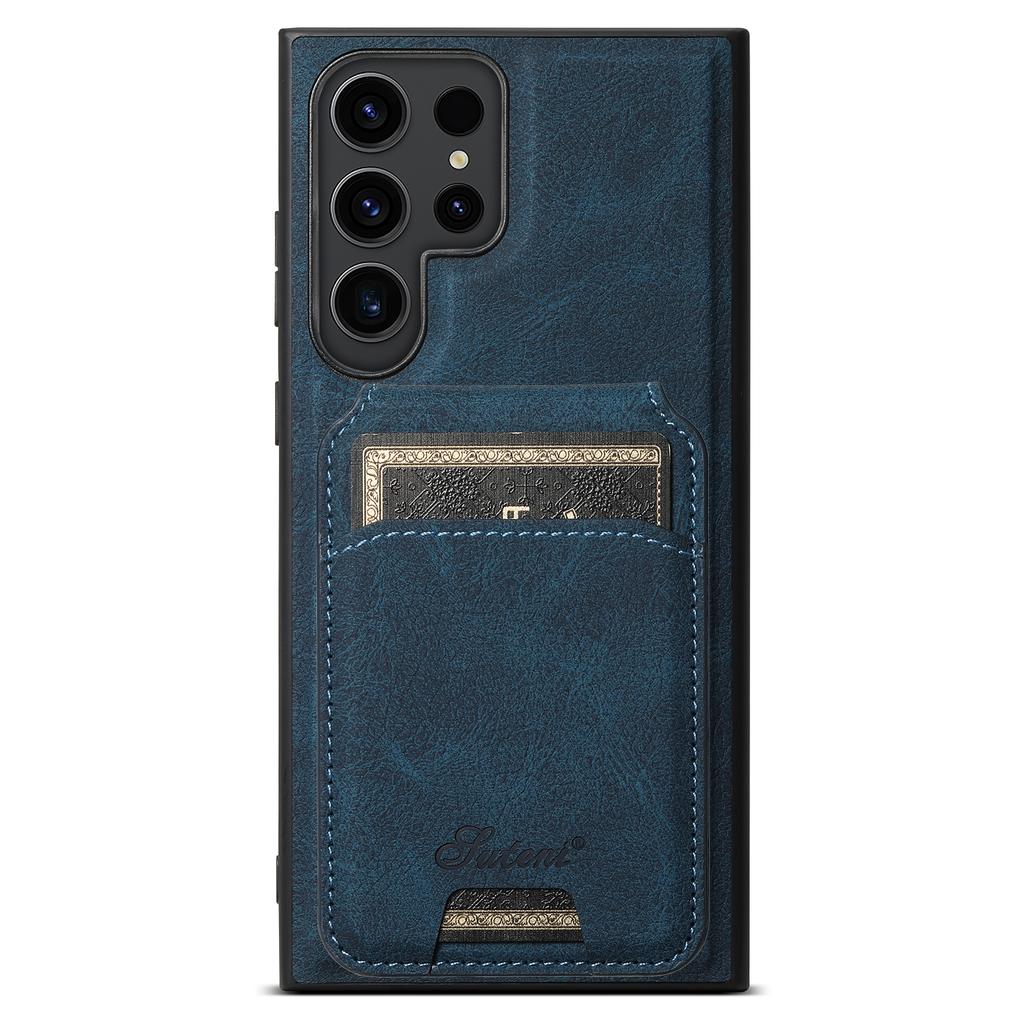 Leather for Magsafe Case for Samsung Galaxy S24 S25 Ultra S22 S23 Plus Note 20 Bracket Magnetic Back Cover with Card Holder L443