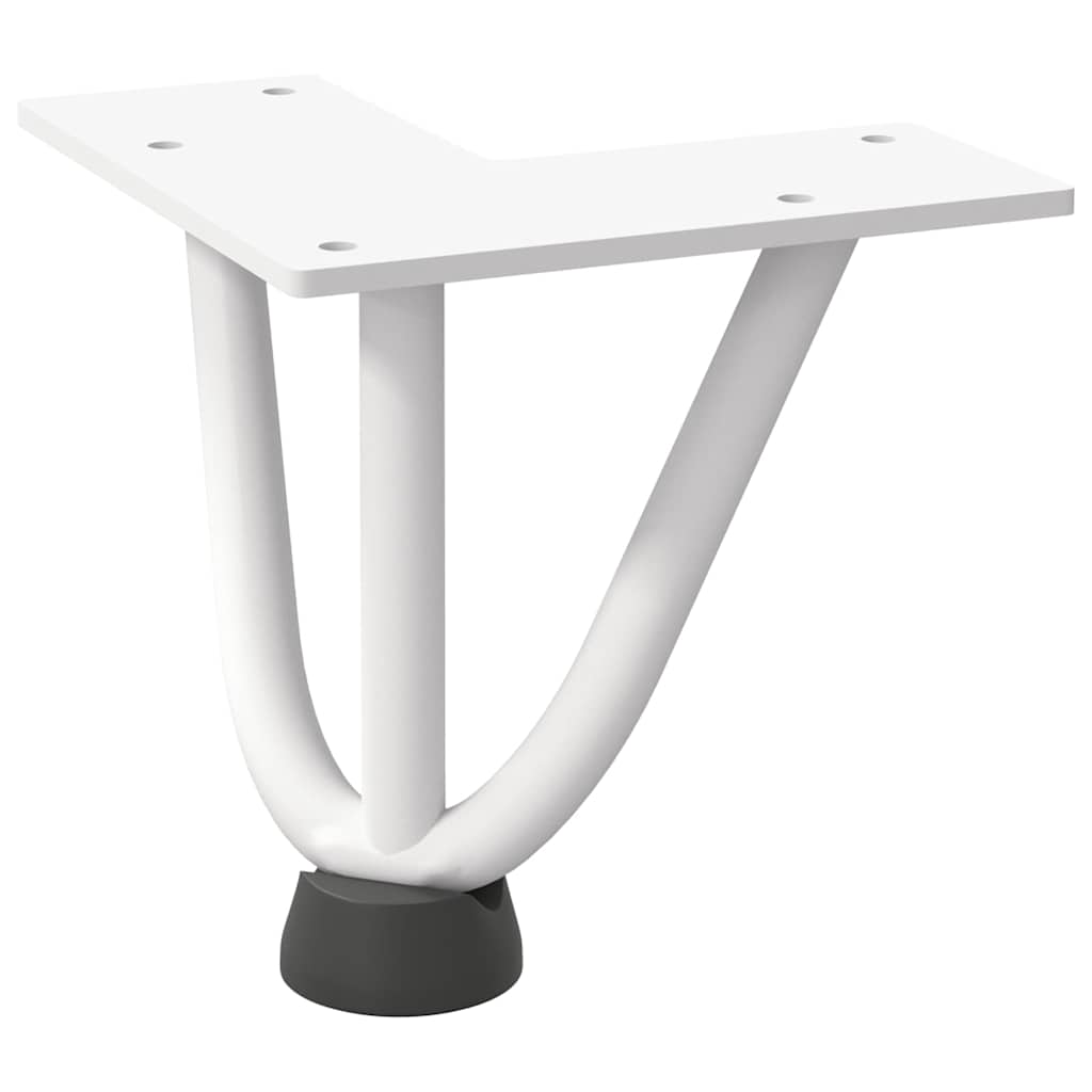 Vidaxl Nogi Do Stołu Hairpin, 4 Szt., Biale, 10 Cm, Lita Stal