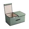 Foldable Storage Box Large Double Lid With Cover Organizer Miscellaneous Underwear Storage Case Items Bedroom K0B9