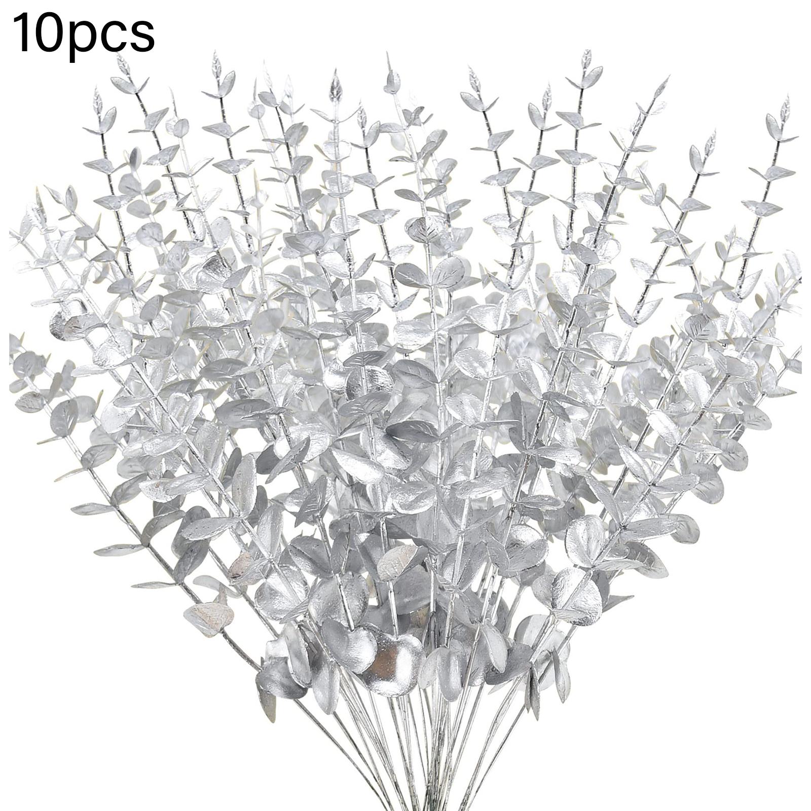 

10Pcs Artificial Eucalyptus Stems Plastic Faux Plant Home Office Wedding Party Decor A