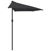 Balkon-Halbparasol, Aluminiumständer, Schwarz, 270X135X245 Cm