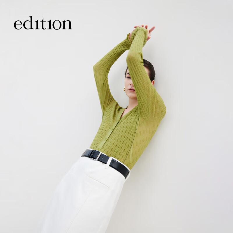 Edition Women's Sheer Long-Staple Cotton Knit Cardigan