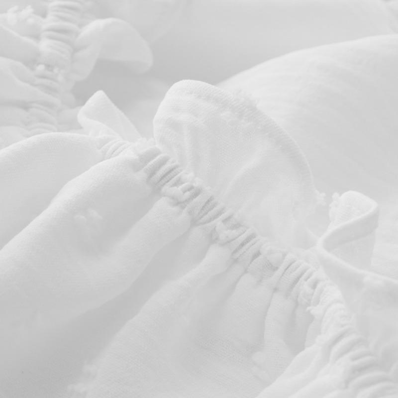 Sommer Damen Plissee Kragen Langarm Casual Rüschen Hose