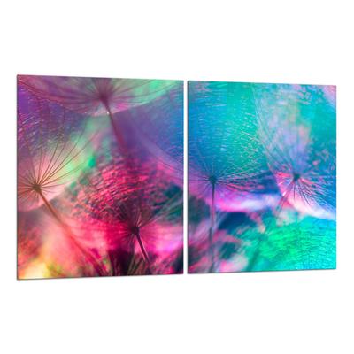 2x GLASS PROTECTIVE PLATE FOR STOVE 40x52 FLOWERS