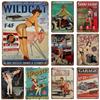 Vintage Metal Tin Sign Midnight Lounge Pin Up Girl for Home Gass Bar Pub Kjøkken Garasje Restaurant Wall Deocr Plaque Signs