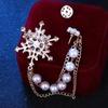 Hot 1pcs Versatile Pearl Snowflake Tassel Brooch Fashion Accessories Corsage Female Fashion Brooches for Women Chain Pin Jewelry