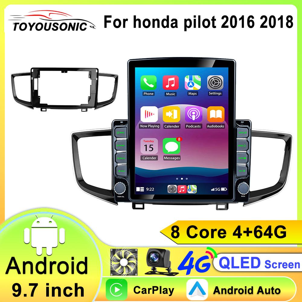 Autoradio für Honda Pilot 2016 - 2018 Navigation GPS Drahtlos Android Auto HDR Stereo Bluetooth Carplay Video BT Wifi Kein 2din