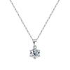 D Color 1 2 3 Carat Moissanite Necklace For Women Six Prong Simulated Diamond Pendant 925 Sterling Silver Wedding Jewelry