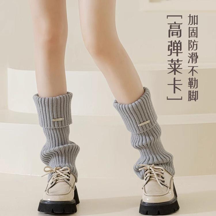 Women's Harajuku-style slouch socks for autumn and winter warmth jk Japanese-style mid-calf socks y2k Winter snow boot sock covers for calves