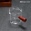 120Ml Wood Handle Glass Espresso Measuring Cup Coffee Extraction Cup With Scale High Temperature Resistance Milk Jug Measure Mug