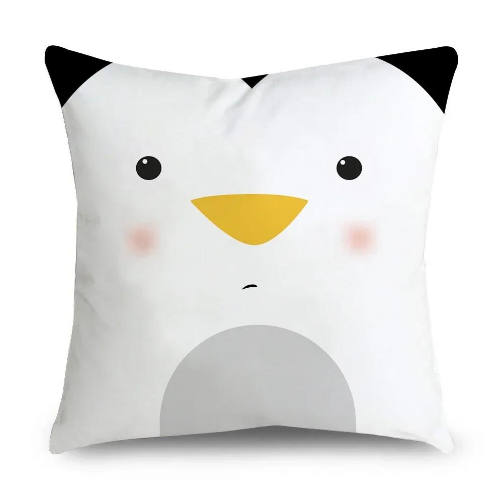 Cute Panda Cushion Cover cartoon Animal Short velvet Pillowcase For Living Room Car Sofa Chair Decorative Pillow covers 45*45cm