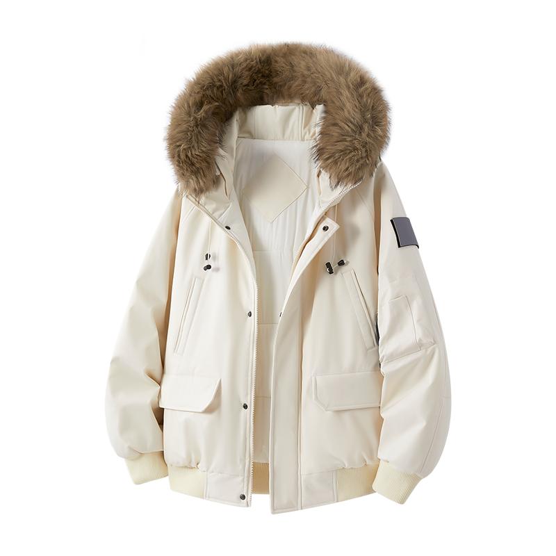 Men's Fur Collar Velvet Jackets, Men's Cotton Coats, Men's Loose Hooded Tops