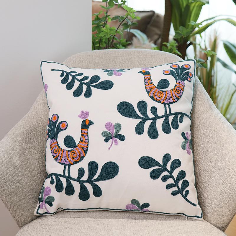 

Легкая роскошная наволочка с цветочной вышивкой, декоративная наволочка для дивана, поясничной подушки