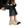Xiaoxiangfeng color matching Mary Jane women's shoes rare shoes 2025 autumn and winter new spring and autumn French medieval square head shoes singl