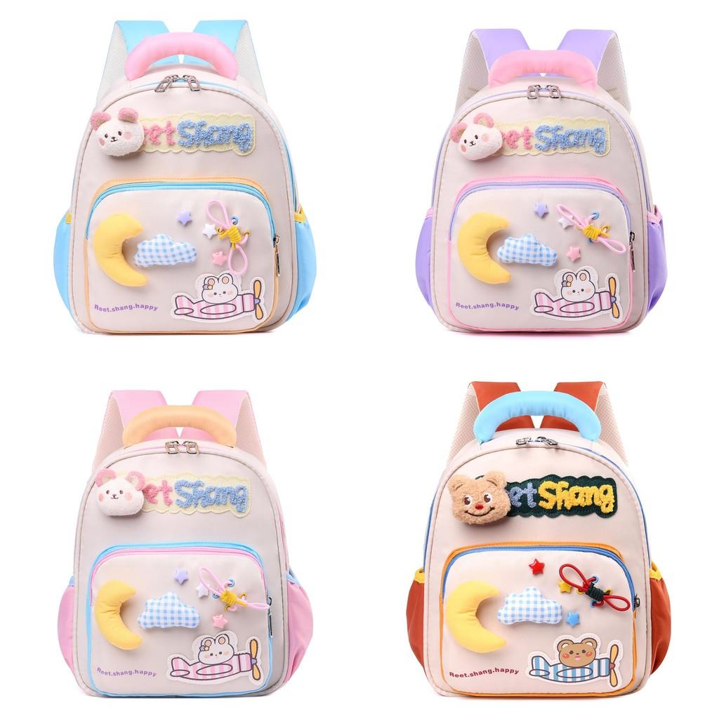 Rabbit Plush Bear Decoration Kids Backpack Lightweight Schoolbag Gift Cartoon