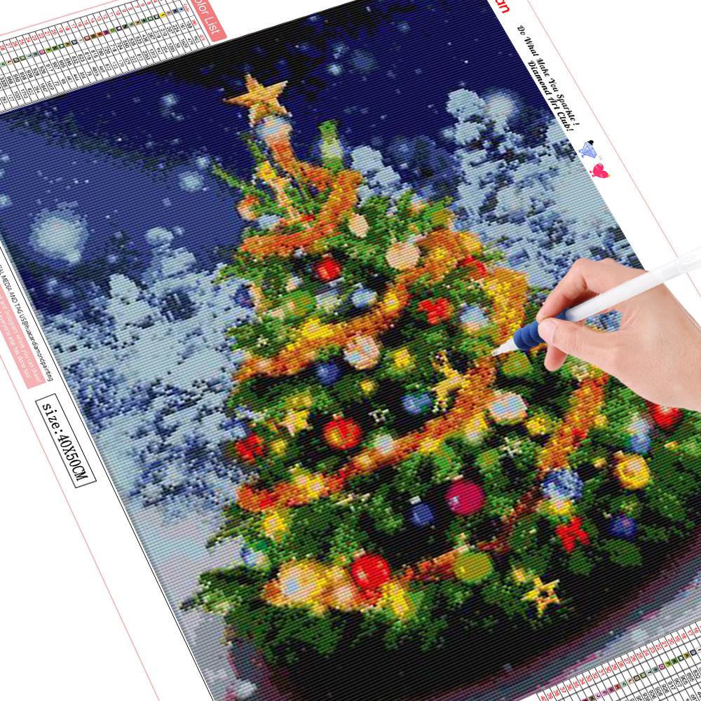 

Huacan полная квадратная/круглая дрель 5D DIY алмазная живопись Рождественская елка вышивка крестиком 5D домашний декор подарок Full Round 45*60 cm