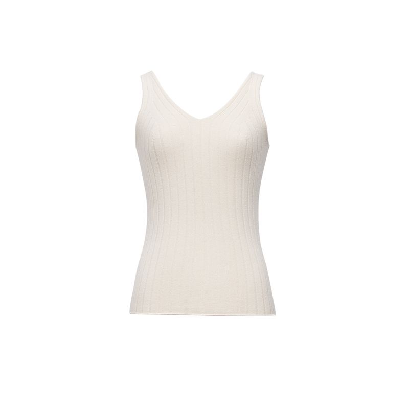 

Blacknini Yin Waffle/Three Colors! Conseini 1oo Cashmere Light Warm Strip Knitting Vest White (100 Cashmere) S