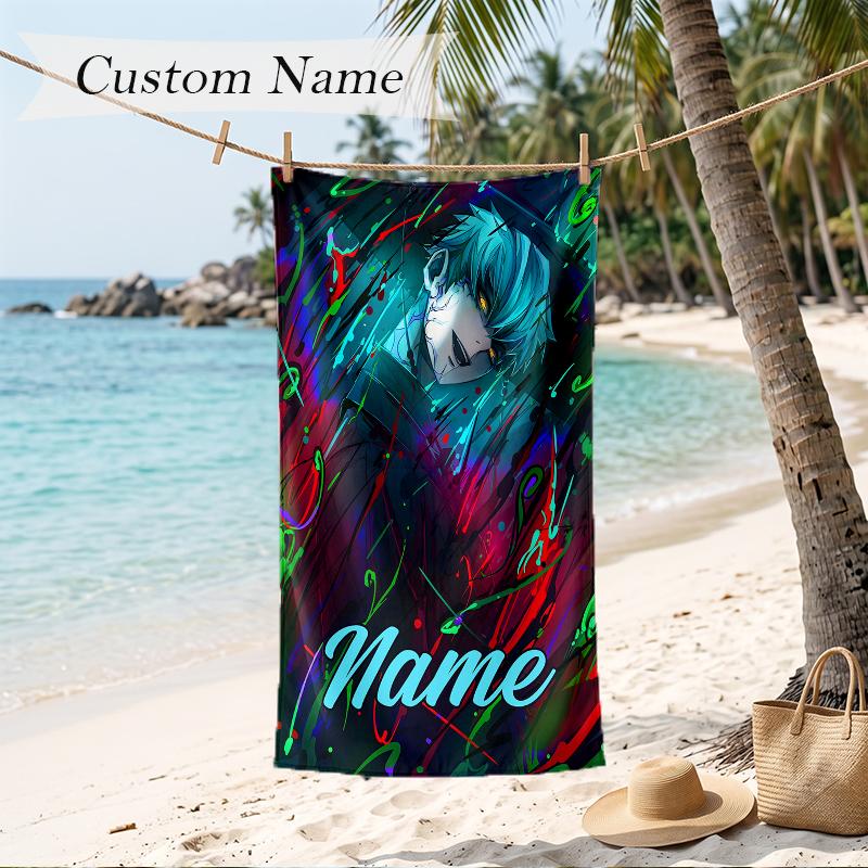 SAJA BOYS Custom Name Printed Beach Towel Personalized Soft Towel For Swimming Beach Travel