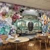 3d Wallpaper Retro Old Car Hand-Painted Graffiti Wall Mural Restaurant Cafe Bar Removable Home Decor