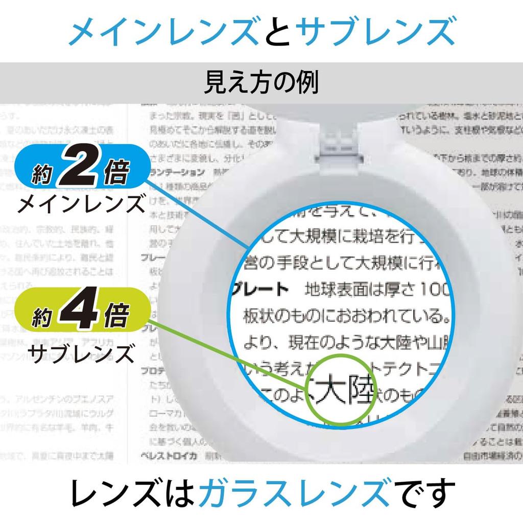 OHM LED Stand Light with Magnifying Model White L-Zoom Glass, Number 07-6384, DS-L8092-2-W,