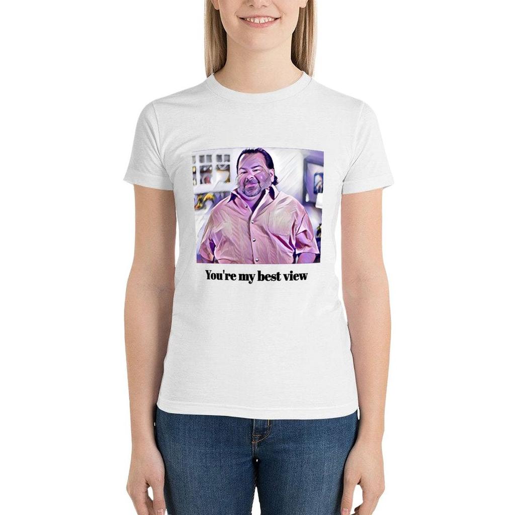 My Best View Big Ed T-Shirt Tops Female Clothing Funny Black T-Shirts For Women