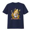 Women S T Shirt Bee Sunflower With Funny Hippie Gnome For Flower Print Casual Summer  Tops Black X Large Vintage Washed