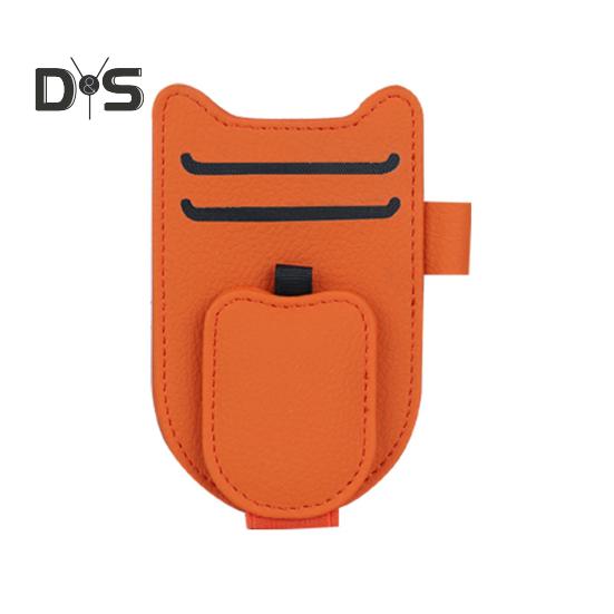 

Универсальный зажим для козырька, многофункциональный автомобильный органайзер для солнцезащитных очков, магнитный держатель из искусственной кожи для большинства транспортных средств оранжевый