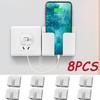 8pcs Multifunction Phone Holder Storage Box Organizer Tv Remote Control Mounted Mobile Phone Plug Charging Holder