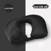 Inflatable U-shaped Travel Neck Pillow - Portable, Ergonomic, Height-Adjustable, Storable Milk Silk Design