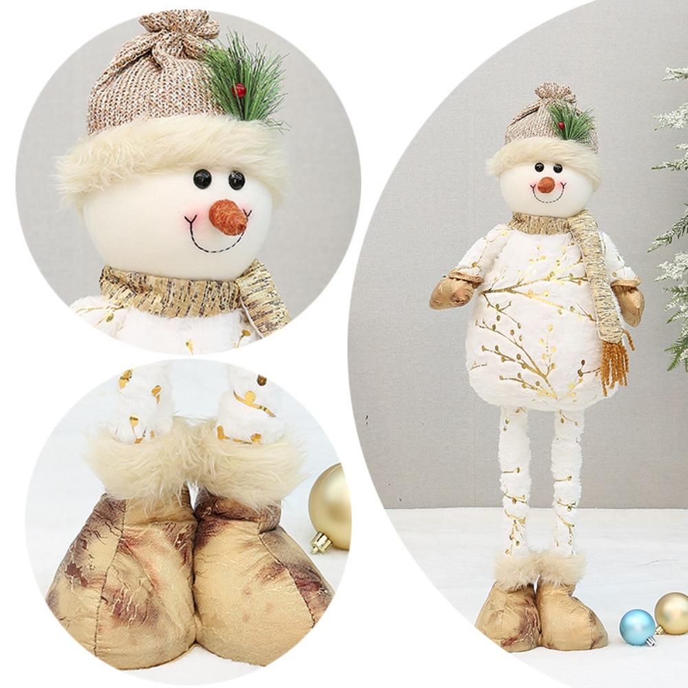 Festival Christmas Snowman Telescopic Doll Printing Merry Christmas Decoration  New Year Supplies
