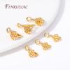 Jewelry Clamp Pinch Clip Bail Hooks Accessories 18K Gold Plated Brass Flowers Charm Pendants Connector For DIY Earrings Making