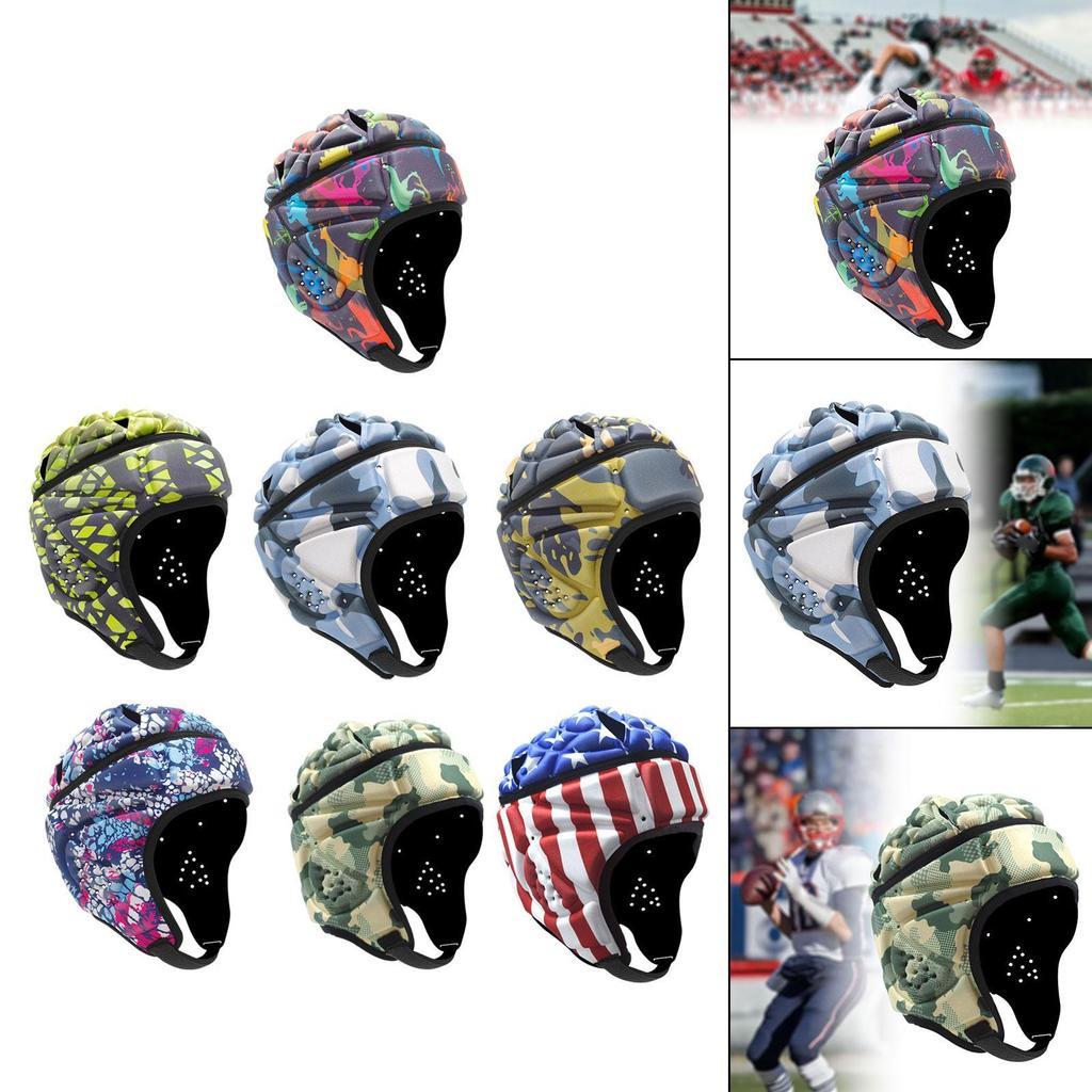 Rugby Helmet Ultralight Adjustable Protective Gear Protective Cap Headgear for Flag Football Sports Baseball Playing Training
