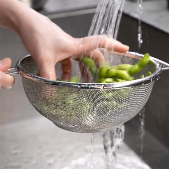 Kyoto Katsugu Stainless Steel Strainer with Made In 4580047177065 Handle, 18cm, Japan,