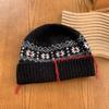 Big head circumference hat autumn and winter snowflake pattern wool knitted hat christmas hat
