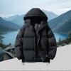 Men's Fleece-Lined Down Cotton Jacket - Loose Hooded Style With Zip Pockets, Warm, Casual & Versatile