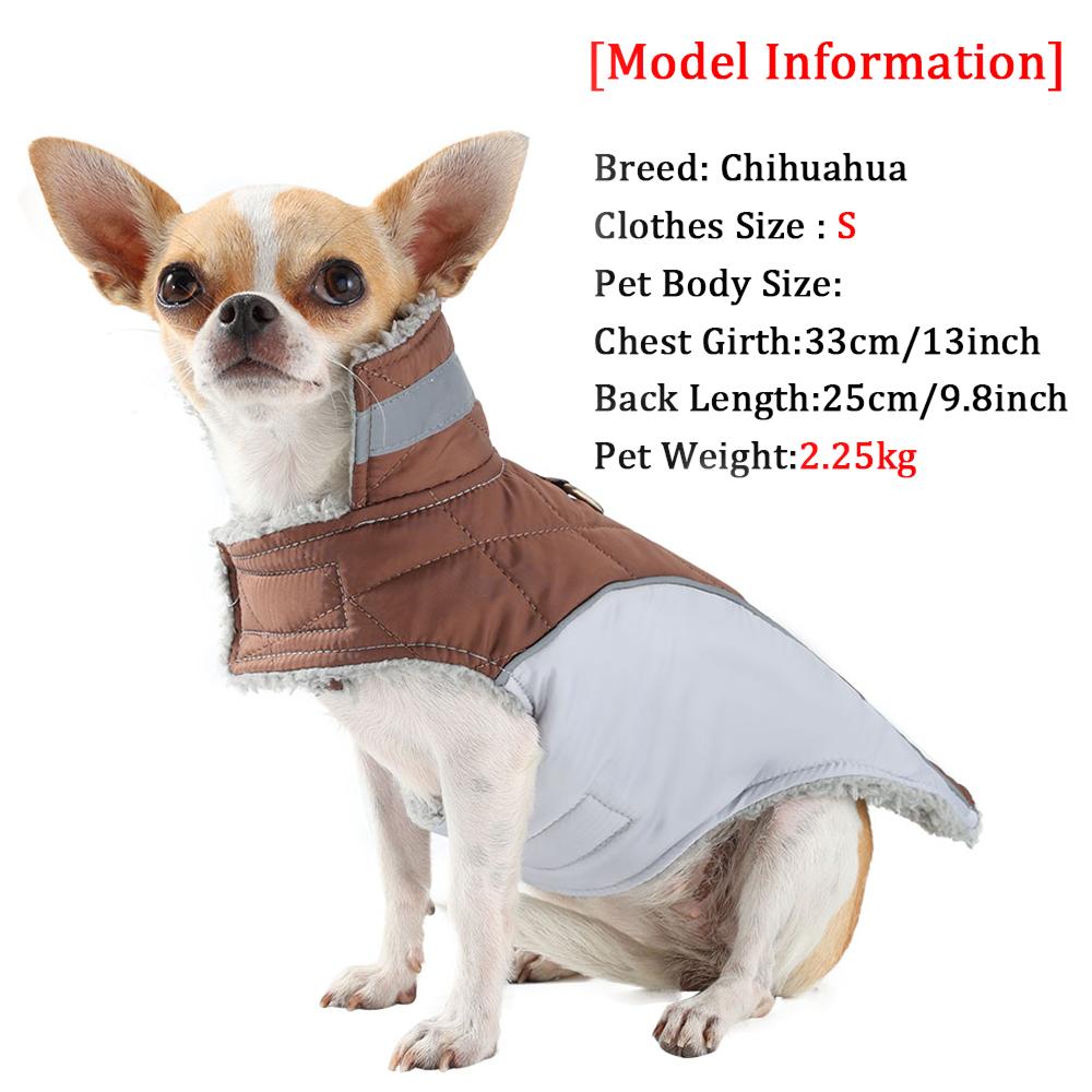 Fleece Pet Vest Coat With D-ring Plaid Dog Clothes For Small Medium Pets Warm High Neck Dogs Parka For Winter Yorkshire Outfits