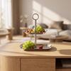Two-Tier Serving Tray Multi-Purpose Two Tiered Compact for Tea Time