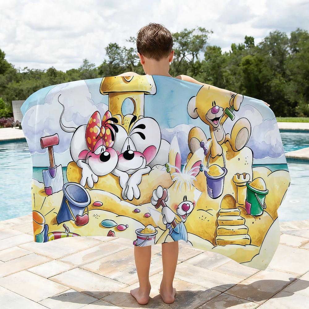 Dessin Animé D-Diddl amour mignon kawaii rose Serviette Séchage Rapide Serviettes de Plage Conviennent Pour Piscines Camping Yoga Et la Salle de Sport