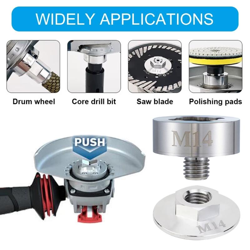 Professional 2 Piece Angles Grinder Shafts Adapter Includes Locking Nut Pressure Plate For X Lock Grinder