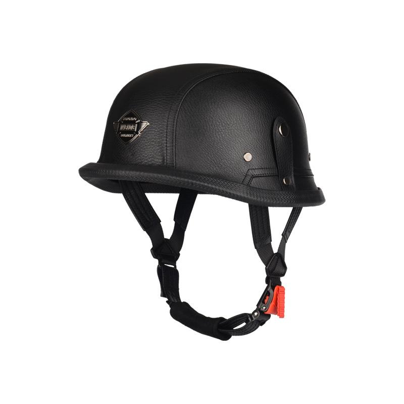 Pedal German Steel Helmet Cruise Retro Half Helmet Harley Men Motorcycle Helmet Motorcycle Floating Helmet Soldier Steel Helmet Leather Helmet