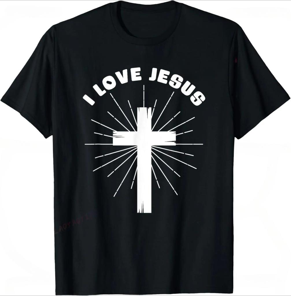 I Love Jesus T Shirt For Unisex Short Sleeved God Cross Religion Tshirt Church Christian Tshirt Fashion Street Tee Top Gift