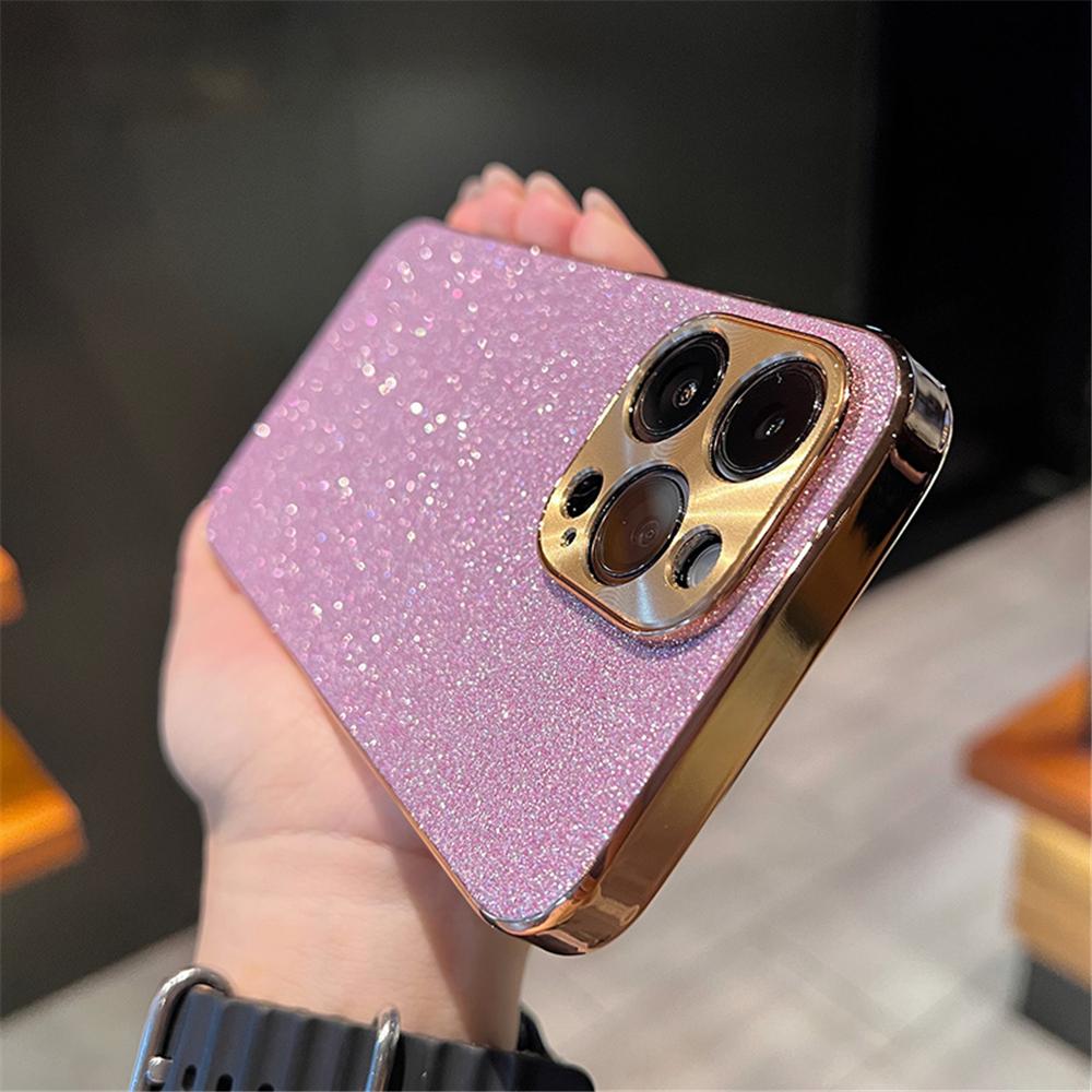 Luxury Plating Bling Glitter Rhinestones Gem Diamond Phone Case For iPhone 17 16 15 13 12 11 14 Pro Max Camera Protection Cover