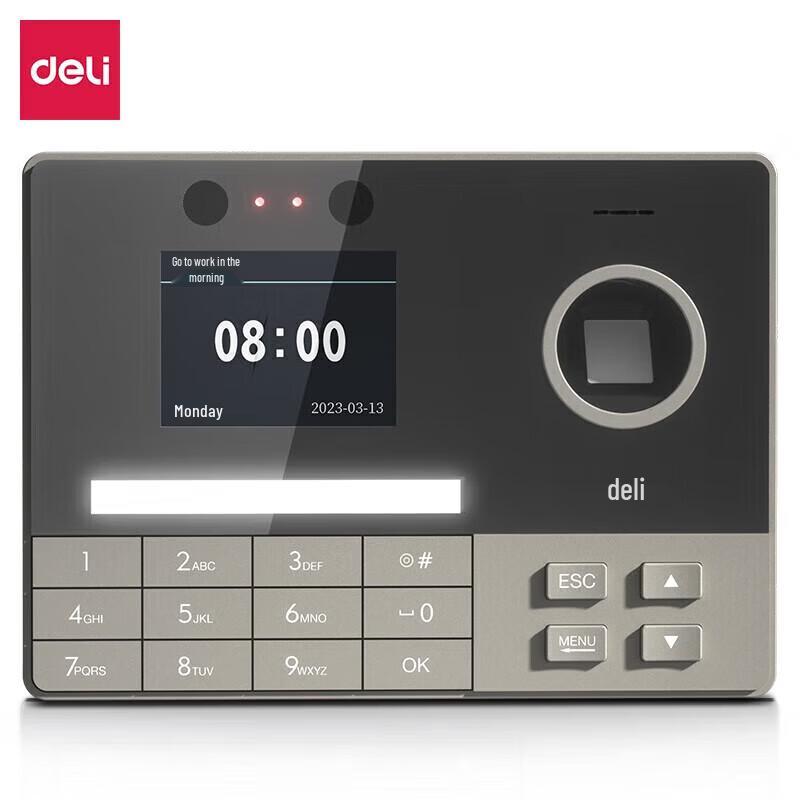 

Deli Face & Fingerprint Time Attendance Machine CN plug (adapter included)