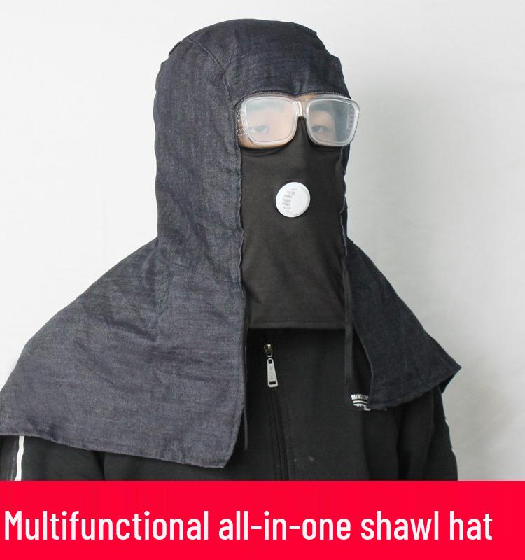 Unisex Denim Dustproof Work Hood - Durable Protection for Construction and Labor Tasks
